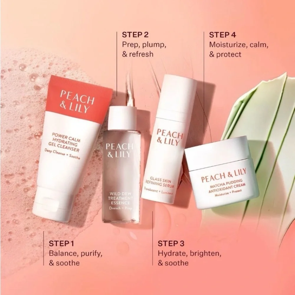 Peach & Lily BUNDLE Glass Discovery Kit and Copper Peptide Pro Firming Serum NEW